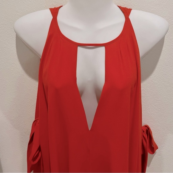 MARC JACOBS Silk Midi Orange & Cream Colorblock Tent Dress US XS/S - Picture 8 of 15